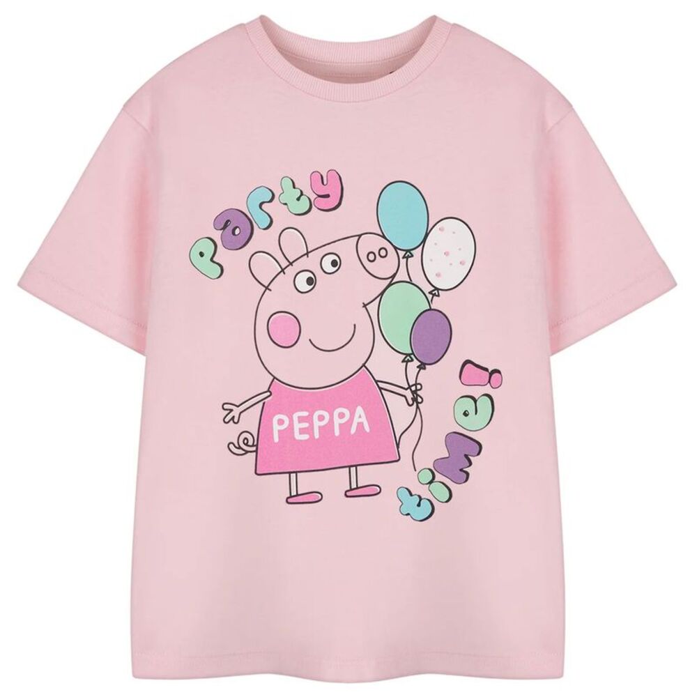 Peppa Pig Girls Party Time Short-Sleeved T-Shirt / Pink